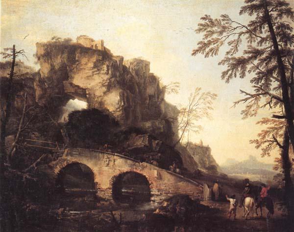 Salvator Rosa The Ruined Bridge oil painting image
